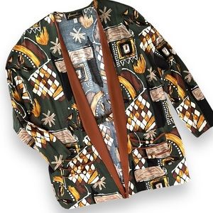 Vintage 80's Boho Funky Blazer Cardigan Jacket